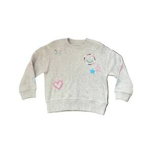 NEW CHASER girl's winter love sweatshirt in grey
